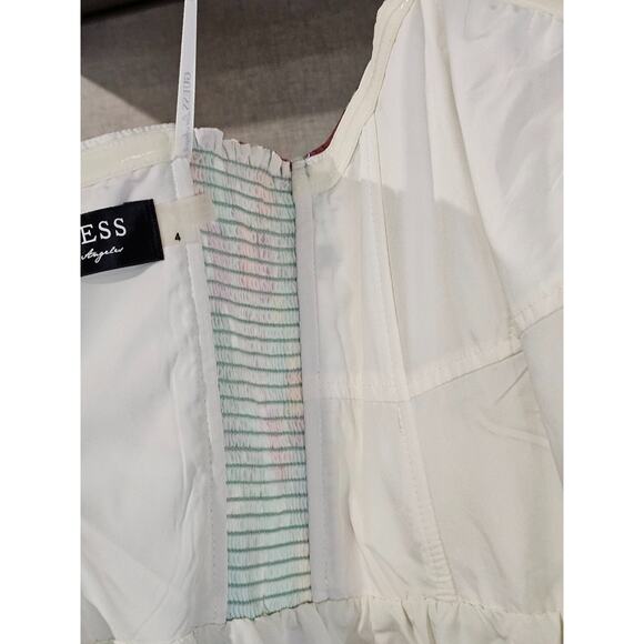 GUESS Y2K‎ Fairy Dress Size 6 High Low Hem Chiffon overlay Event Party Rainbow - Picture 9 of 11